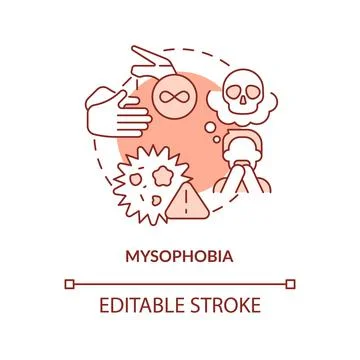 Mysophobia red concept icon Stock-Illustration