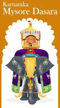 Mysore dasara elephant Stock Illustration