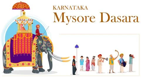 Mysore Dasara Procession Stock Illustration