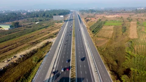 Mysore expressway drone video 4k Stock Footage 234055813