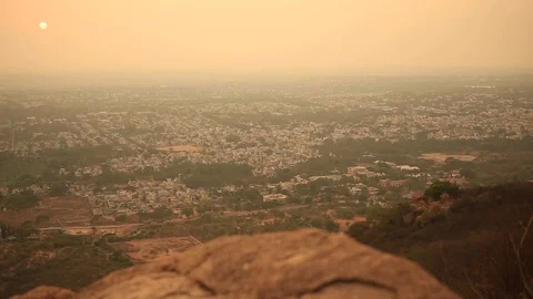 Mysore India at Sunset From Chamundi Hill Видео 108594795