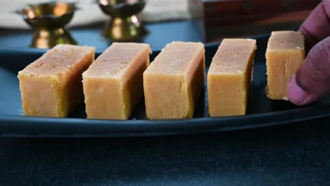 Mysore pak sweet dish in a plate 動画素材 289063527