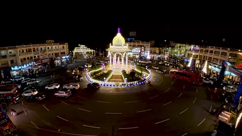 Mysore palace cityscape during Dussehra, Navratri celebration in India. Stock Footage 320654660