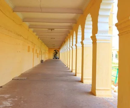Mysore Palace grounds corridor Stock Photos