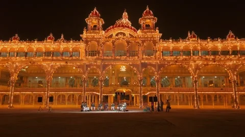Mysore Palace lighting Stock Footage 170440284