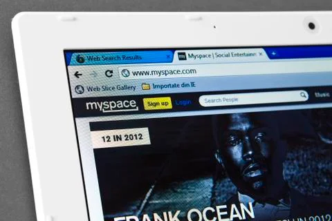 Myspace web page on the browser Stock Photos