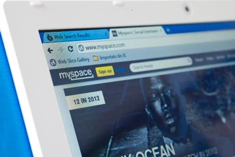 Myspace web page on the browser 库存照片
