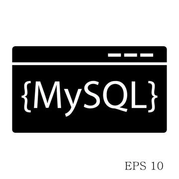 MySQL Code Icon isolated on white background flat style. Illustration