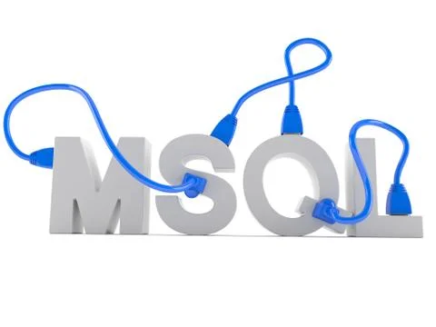MYSQL text with network cable Stock Illustration
