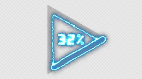 Myst Neon Light Energy Loading Video Effect Triangle with Percentage Counter Stock Footage 308000535