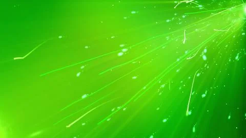 A mysterious 3d rendering of light green curvy lines rushing askew in the gre Stock Illustration
