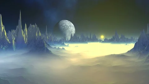 Mysterious Alien Planet Stock Footage 105066455