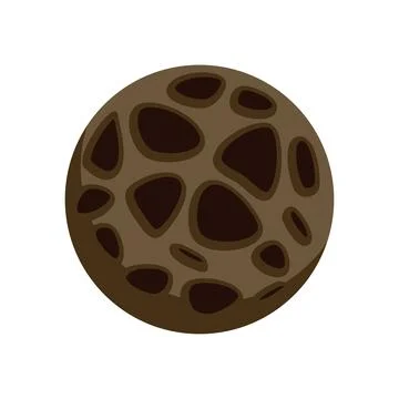 Mysterious brown planet rotating in the outer space Stock Illustration