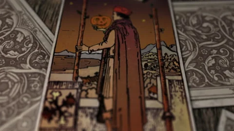 Mysterious card used for forecasting the future events in the person's life Stock Footage 164862906