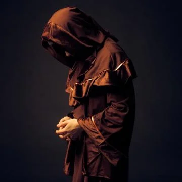 Mysterious catholic monk Stock Photos
