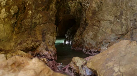 Mysterious Cave: Dolly Move Stock Footage 34437856