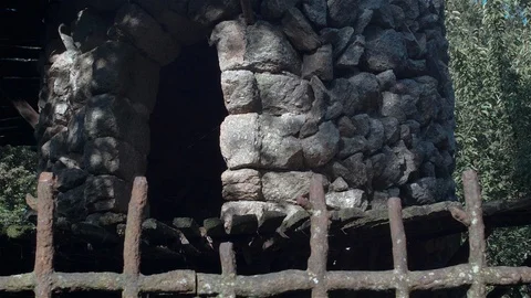 Mysterious cave in the forest - Quinta da Aveleda Stock Footage 87461913