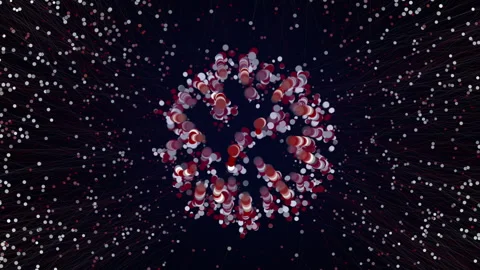 Mysterious Circle Of Warm Lights Created by Fast Particles Stock Footage 320529089