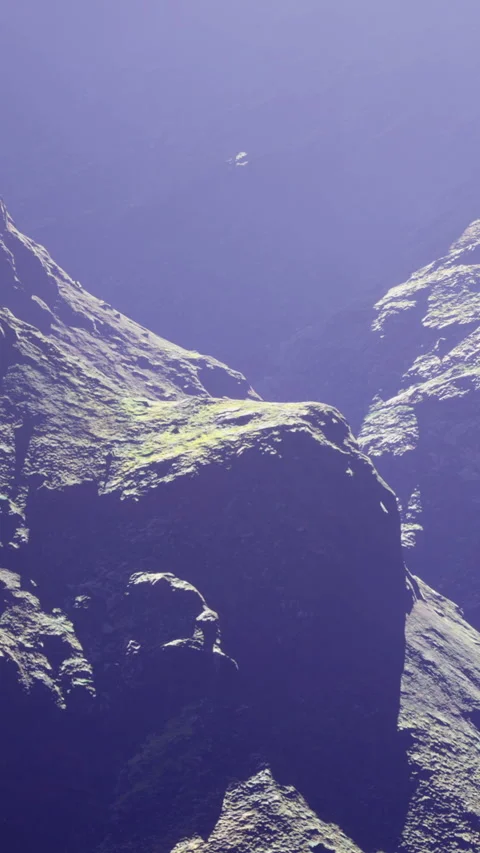 Mysterious cliffs bathed in soft light reveal hidden wonders of nature Stock Footage 334257746