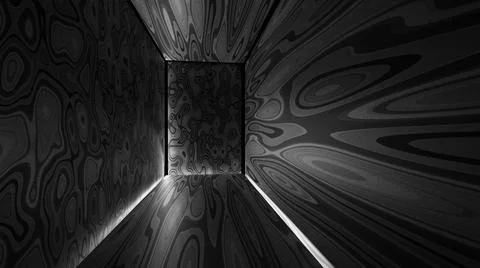 Mysterious corridor 3d renderings, Stock Illustration