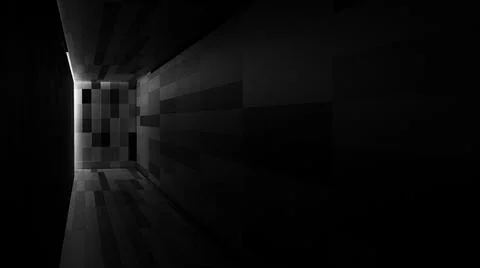 Mysterious corridor 3d renderings Stock Illustration