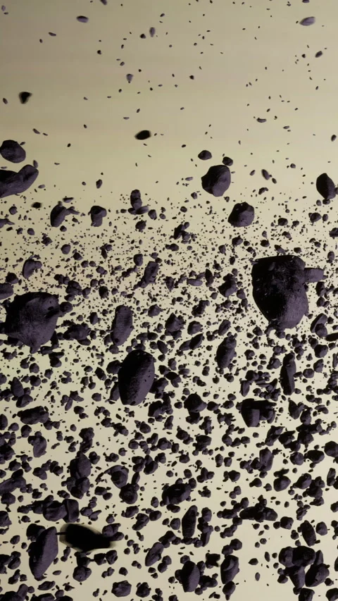 Mysterious cosmic dance of floating rocks in the vastness of space Stock Footage 331824524