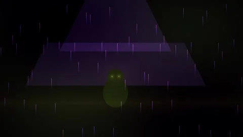Mysterious creature in front of pyramid at night. 스톡 동영상 335533436