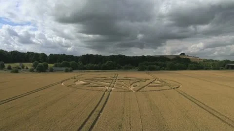 Mysterious Crop Circle 2012, 1080HD Aerial Video stock 11908950