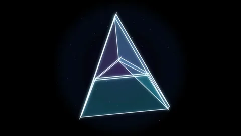 The Mysterious Crystal Triangle 3D Abstract Animation Video stock 346019477