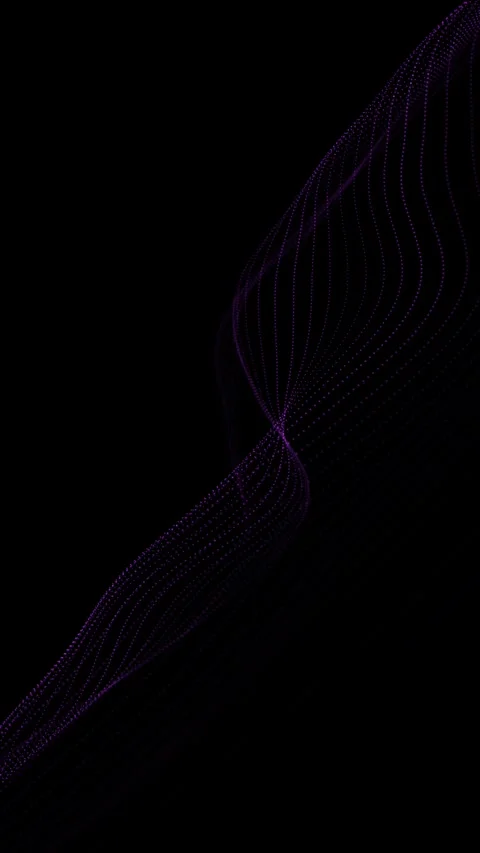 Mysterious dance of light dots smooth waves on a black background in 4K. Video stock 330593012