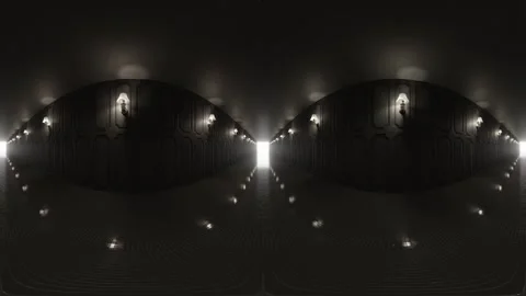 Mysterious Dark Corridor with Elegant Lighting 360 vr looping animation Video stock 314218508