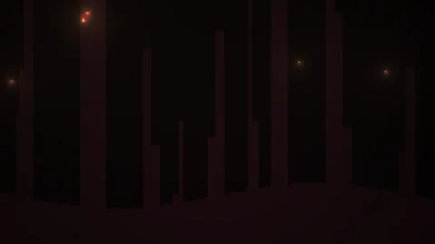 Mysterious Dark Forest with Glowing Lanterns and Tall Trees. Stock Footage 333927696