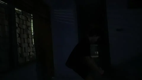Mysterious Dimly Lit Interior with Shadows Video stock 313467787