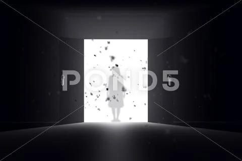 Mysterious Door 6 Yurei HR Stock Illustration