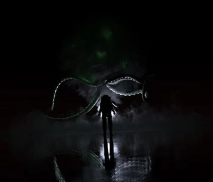 Mysterious Encounte Stock Illustration