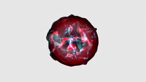 Mysterious Floating blue-red Digital Eye transforms on Black Space Stock Footage 321796391
