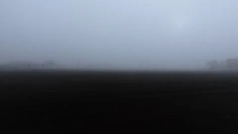 Mysterious Fog Covers Dark Empty Field Creating An Eerie Halloween Horror Scene 库存影片 344007759
