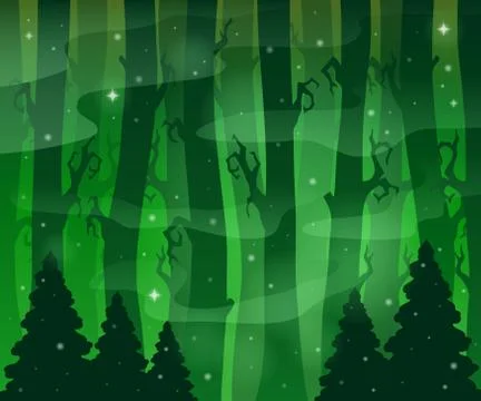 Mysterious forest theme image - eps10 vector illustration. Stock Illustration