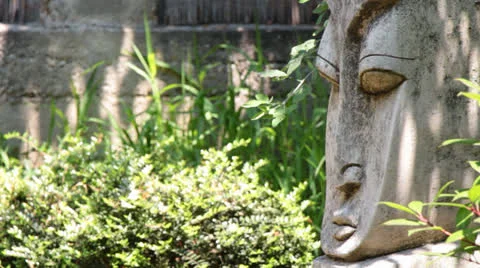 Mysterious Garden Statue 1 Stock Footage 24813688