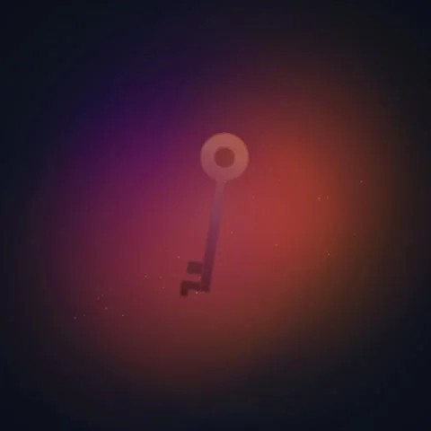 Mysterious Glowing Key in Abstract Gradient Background Stock Footage 348199499