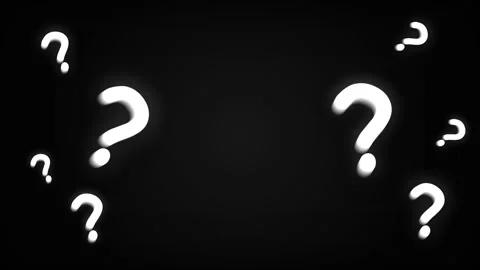 Mysterious Glowing Question Marks Frame Animation on Black Background. Stock Footage 332948970