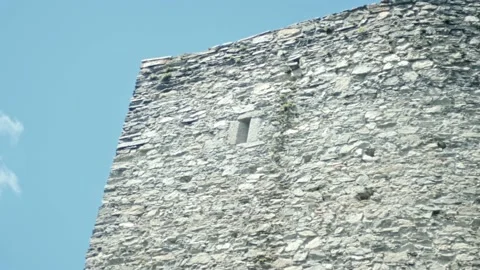 Mysterious gothic tower, close up, pan, ungraded Stock Footage 135574768