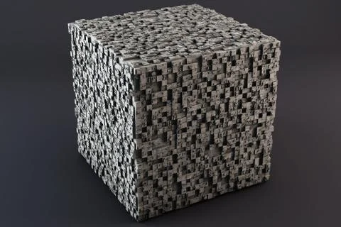 Mysterious Greeble Cube Illustrazione stock