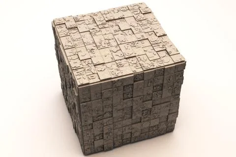 Mysterious Greeble Cube Illustrazione stock