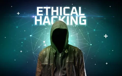 Mysterious hacker, online attack concept Stock Photos