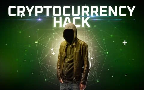 Mysterious hacker, online attack concept Stockfoto's