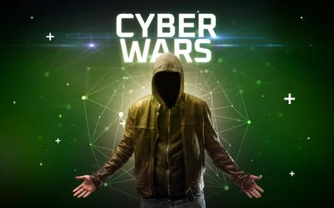 Mysterious hacker, online attack concept 写真素材