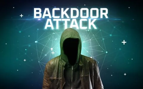 Mysterious hacker, online attack concept Stock Photos