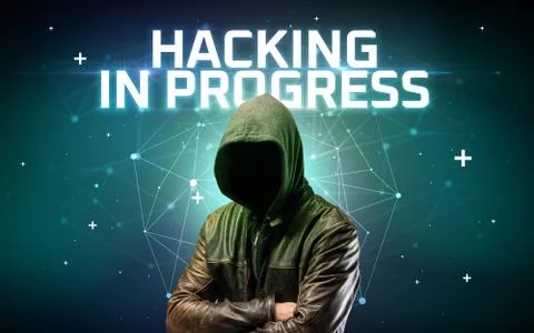 Mysterious hacker, online attack concept 写真素材