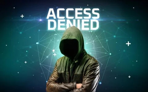 Mysterious hacker, online attack concept 库存照片